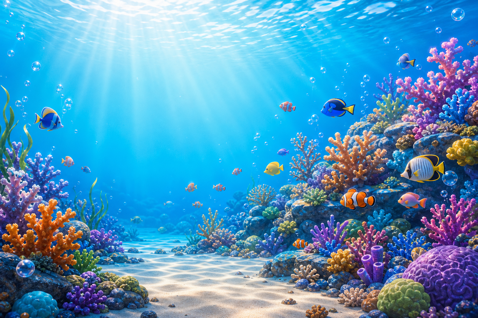 Colorful approved 4D Aquatic reef background